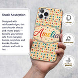Horizontal Stripe Stars Vintage Style Seamless Custom Name Protective Phone Case Mobile Cover Durable Everyday Smartphone Shock Resistant