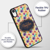 Colorful Floral Starburst Abstract Printed Design Custom Name Protective Phone Case Mobile Cover Durable Everyday Smartphone Shock Resistant