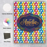 Personalised Name Geometric Rainbow Star Custom  Unique Gift Idea Elegant Feature Canvas Wall Art Print Decor Picture Ready to Hang