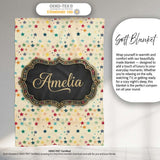 Soft Pastel Multicolor Stars Subtle Speckled Background Seamless  Personalised Custom Name Super Soft Fleece Blanket Bed Sofa Throw