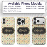 Soft Pastel Multicolor Stars Subtle Speckled Custom Name Protective Phone Case Mobile Cover Durable Everyday Smartphone Shock Resistant