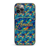 Vibrant Galaxy Swirl Stars Cosmic Printed Design Custom Name Protective Phone Case Mobile Cover Durable Everyday Smartphone Shock Resistant