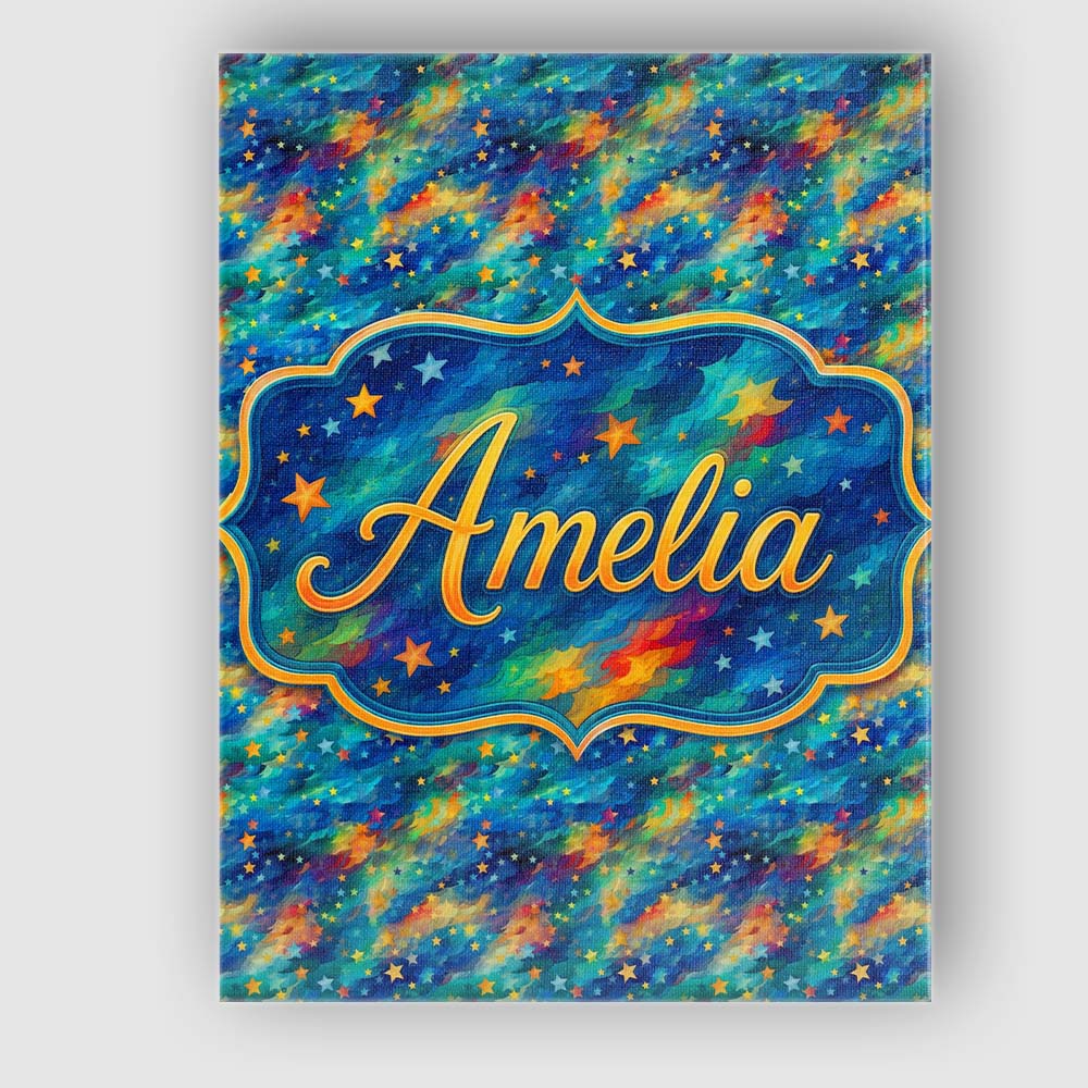 Personalised Name Vibrant Galaxy Swirl Custom  Modern Room Accent Elegant Feature Canvas Wall Art Print Decor Picture Ready to Hang
