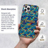 Vibrant Galaxy Swirl Stars Cosmic Printed Design Custom Name Protective Phone Case Mobile Cover Durable Everyday Smartphone Shock Resistant