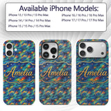 Vibrant Galaxy Swirl Stars Cosmic Printed Design Custom Name Protective Phone Case Mobile Cover Durable Everyday Smartphone Shock Resistant