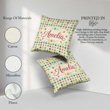Custom Name Geometric Starburst Multicolor Seamless Pattern Name Square Filled Cushion Throw Pillow Sofa Bed Home Decor Zip Washable UK Made