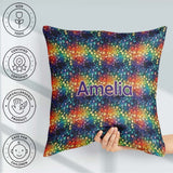 Custom Name Rainbow Galaxy Butterfly Stars Cosmic Burst Seamless Square Filled Cushion Throw Pillow Sofa Bed Home Decor Zip Washable UK Made