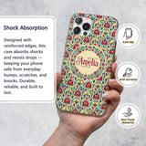 Scandinavian Folk Floral Meadow Bright Flowers Custom Name Protective Phone Case Mobile Cover Durable Everyday Smartphone Shock Resistant
