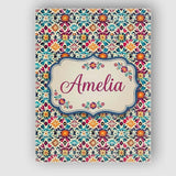 Personalised Name Bohemian Floral Tile Custom  Modern Room Accent Elegant Feature Canvas Wall Art Print Decor Picture Ready to Hang