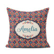 Custom Name Bold Folk Floral Night Garden Blossoms Seamless Name Square Filled Cushion Throw Pillow Sofa Bed Home Decor Zip Washable UK Made