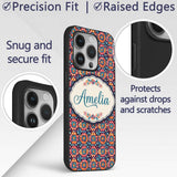 Bold Folk Floral Night Garden Bright Blossoms Custom Name Protective Phone Case Mobile Cover Durable Everyday Smartphone Shock Resistant