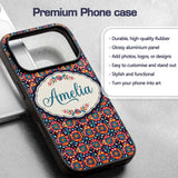 Bold Folk Floral Night Garden Bright Blossoms Custom Name Protective Phone Case Mobile Cover Durable Everyday Smartphone Shock Resistant