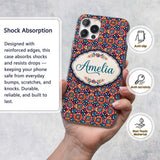 Bold Folk Floral Night Garden Bright Blossoms Custom Name Protective Phone Case Mobile Cover Durable Everyday Smartphone Shock Resistant