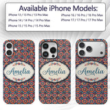 Bold Folk Floral Night Garden Bright Blossoms Custom Name Protective Phone Case Mobile Cover Durable Everyday Smartphone Shock Resistant
