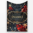 Dark Festive Snowflake Sparkle Seamless Pattern Perfect Gift for Her  Personalised Custom Name Super Soft Fleece Blanket Bed Sofa Throw