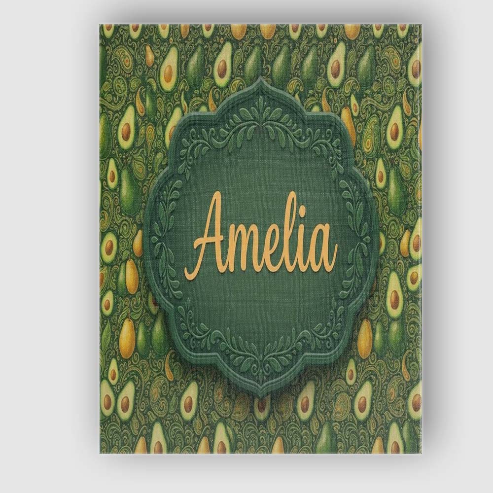 Personalised Name Dark Green Avocado Custom Premium Decorative Design Modern Room Accent Canvas Wall Art Print Decor Picture Ready to Hang