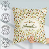 Custom Name Scandinavian Avocado Fruit Soft Neutral Pattern Name Square Filled Cushion Throw Pillow Sofa Bed Home Decor Zip Washable UK Made