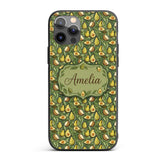 Botanical Avocado Garden Seamless Pattern Name Custom Name Protective Phone Case Mobile Cover Durable Everyday Smartphone Shock Resistant