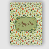 Personalised Name Cute Pear and Avocado Custom  Modern Room Accent Elegant Feature Canvas Wall Art Print Decor Picture Ready to Hang