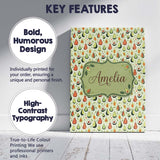 Personalised Name Cute Pear and Avocado Custom  Modern Room Accent Elegant Feature Canvas Wall Art Print Decor Picture Ready to Hang