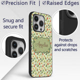 Cute Pear and Avocado Minimal Seamless Pattern Custom Name Protective Phone Case Mobile Cover Durable Everyday Smartphone Shock Resistant