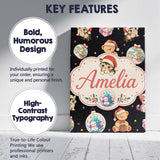 Personalised Name Cute Christmas Cats Teddy Custom  Bespoke Interior Contemporary Canvas Wall Art Print Decor Picture Ready to Hang