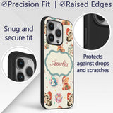 Cute Christmas Cats Teddy Cream Printed Design Custom Name Protective Phone Case Mobile Cover Durable Everyday Smartphone Shock Resistant