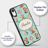 Cute Christmas Cats Teddy Gift Baubles Seamless Custom Name Protective Phone Case Mobile Cover Durable Everyday Smartphone Shock Resistant