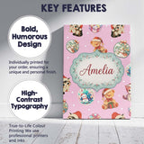 Personalised Name Cute Christmas Cats Teddy Custom  Bespoke Interior Contemporary Canvas Wall Art Print Decor Picture Ready to Hang