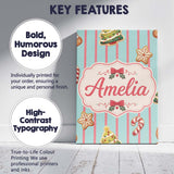 Personalised Name Cute Christmas Gingerbread Custom Bespoke  Contemporary Display Canvas Wall Art Print Decor Picture Ready to Hang