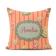 Custom Name Cute Christmas Gingerbread Cookies Orange Background Square Filled Cushion Throw Pillow Sofa Bed Home Decor Zip Washable UK Made