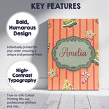 Personalised Name Cute Christmas Gingerbread Custom Bespoke  Contemporary Display Canvas Wall Art Print Decor Picture Ready to Hang
