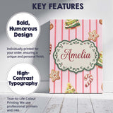 Personalised Name Cute Christmas Gingerbread Custom Bespoke  Contemporary Display Canvas Wall Art Print Decor Picture Ready to Hang