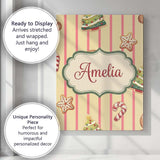 Personalised Name Cute Christmas Gingerbread Custom Bespoke  Contemporary Display Canvas Wall Art Print Decor Picture Ready to Hang