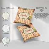 Custom Name Cute Christmas Gingerbread Cookies Yellow Background Square Filled Cushion Throw Pillow Sofa Bed Home Decor Zip Washable UK Made