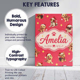 Personalised Name Cute Christmas Dogs Santa Custom  Bespoke Interior Contemporary Canvas Wall Art Print Decor Picture Ready to Hang