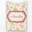 Cute Gingerbread Cookies Candy House Cream Background Seamless  Personalised Custom Name Super Soft Fleece Blanket Bed Sofa Throw