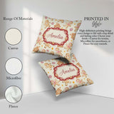 Custom Name Cute Gingerbread Cookies Candy House Cream Seamless Square Filled Cushion Throw Pillow Sofa Bed Home Decor Zip Washable UK Made