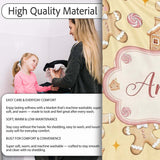 Cute Gingerbread Cookies Candy House Beige Background Seamless  Personalised Custom Name Super Soft Fleece Blanket Bed Sofa Throw