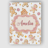 Personalised Name Cute Gingerbread Cookies Custom  Unique Gift Idea Elegant Feature Canvas Wall Art Print Decor Picture Ready to Hang