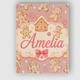 Personalised Name Cute Gingerbread Cookies Custom  Unique Gift Idea Elegant Feature Canvas Wall Art Print Decor Picture Ready to Hang