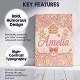 Personalised Name Cute Gingerbread Cookies Custom  Unique Gift Idea Elegant Feature Canvas Wall Art Print Decor Picture Ready to Hang