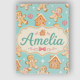 Personalised Name Cute Gingerbread Cookies Custom  Unique Gift Idea Elegant Feature Canvas Wall Art Print Decor Picture Ready to Hang