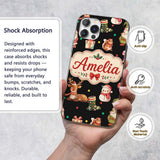 Cute Christmas Gnome Reindeer Snowman Gift Black Custom Name Protective Phone Case Mobile Cover Durable Everyday Smartphone Shock Resistant