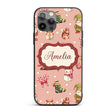 Cute Christmas Gnome Reindeer Snowman Gift Peach Custom Name Protective Phone Case Mobile Cover Durable Everyday Smartphone Shock Resistant