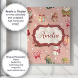 Personalised Name Cute Christmas Gnome Custom  Modern Room Accent Elegant Feature Canvas Wall Art Print Decor Picture Ready to Hang