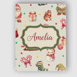Personalised Name Cute Christmas Gnome Custom  Modern Room Accent Elegant Feature Canvas Wall Art Print Decor Picture Ready to Hang