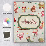 Personalised Name Cute Christmas Gnome Custom  Modern Room Accent Elegant Feature Canvas Wall Art Print Decor Picture Ready to Hang