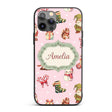 Cute Christmas Gnome Reindeer Snowman Gift Pink Custom Name Protective Phone Case Mobile Cover Durable Everyday Smartphone Shock Resistant