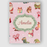 Personalised Name Cute Christmas Gnome Custom  Modern Room Accent Elegant Feature Canvas Wall Art Print Decor Picture Ready to Hang
